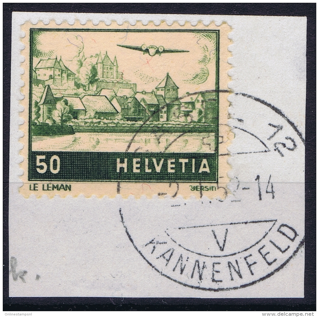 SWITZERLAND AIRMAIL ZU Nr  29.2.01 MI Nr 389 DP Doppelprägung Double Print Attest Liniger - Gebruikt