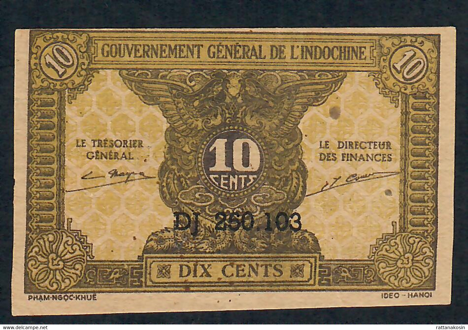 FRENCH INDOCHINA P89a 10 CENTS  1942 AU-UNC. - Indochina