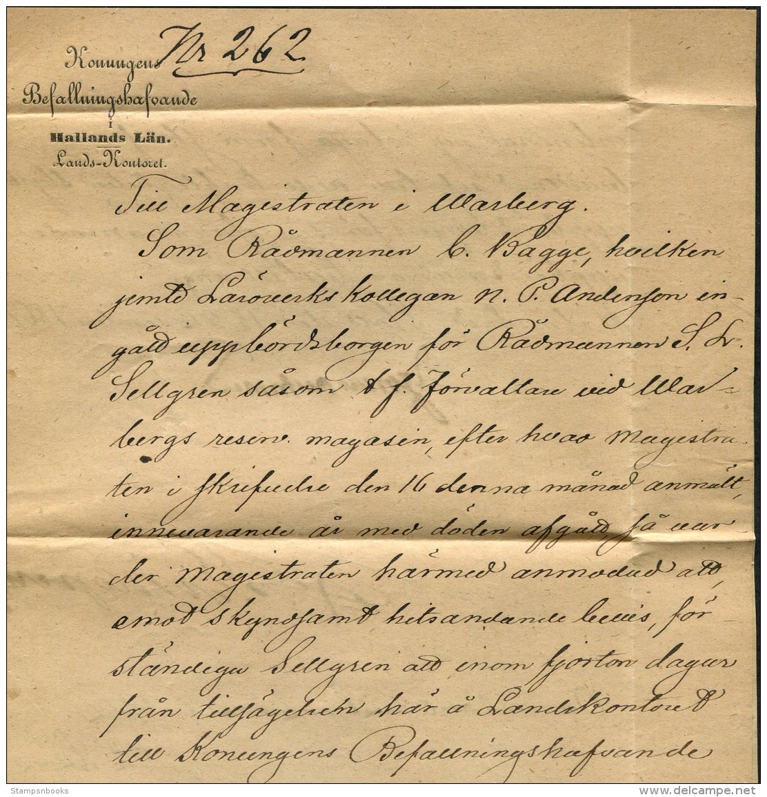 1867 Sweden Halmstad Fribrev Entire - Covers & Documents