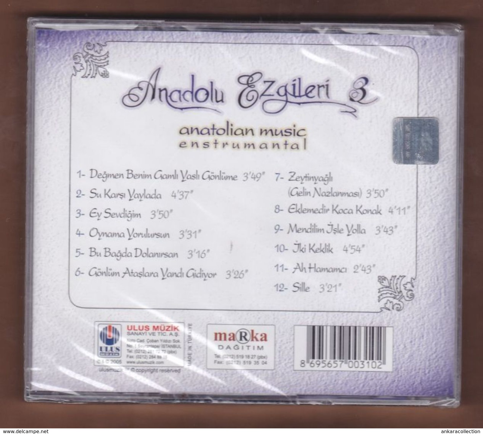 AC -  Anadolu Ezgileri 3 Anatolian Music Enstrumental BRAND NEW TURKISH MUSIC CD - Musiques Du Monde