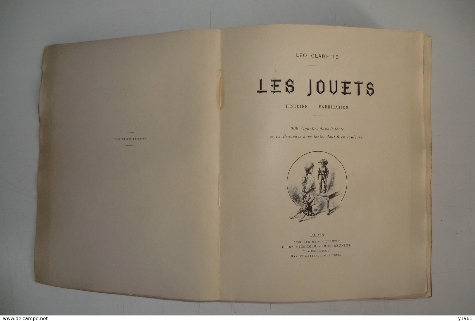 1893 RARE LIVRE ANCIEN ORIGINAL. LEO CLARETIE "LES JOUETS HISTOIRE FABRICATION". - 1801-1900