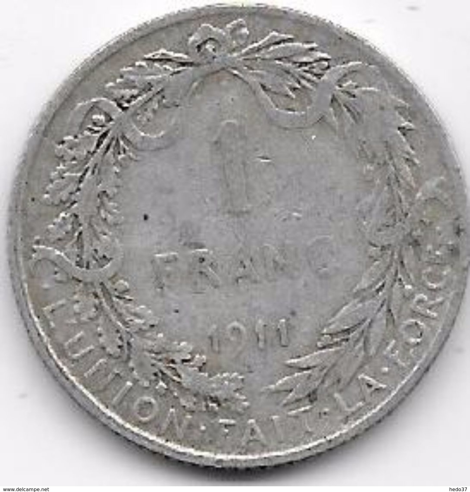 Belgique - 1 Franc 1911 - Argent - 1 Franc