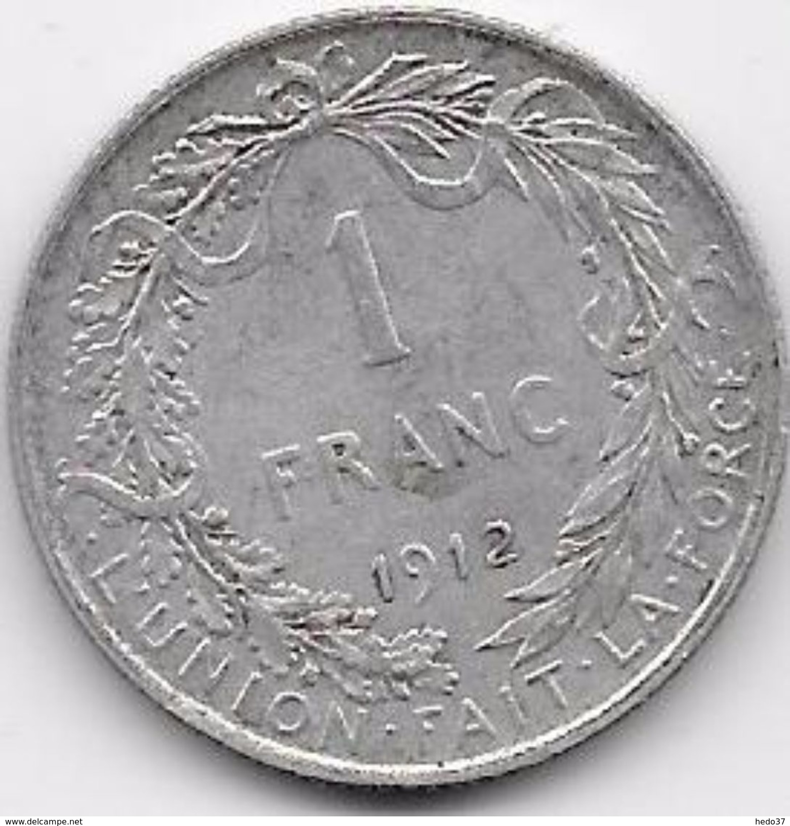 Belgique - 1 Franc 1912 - Argent - 1 Franc