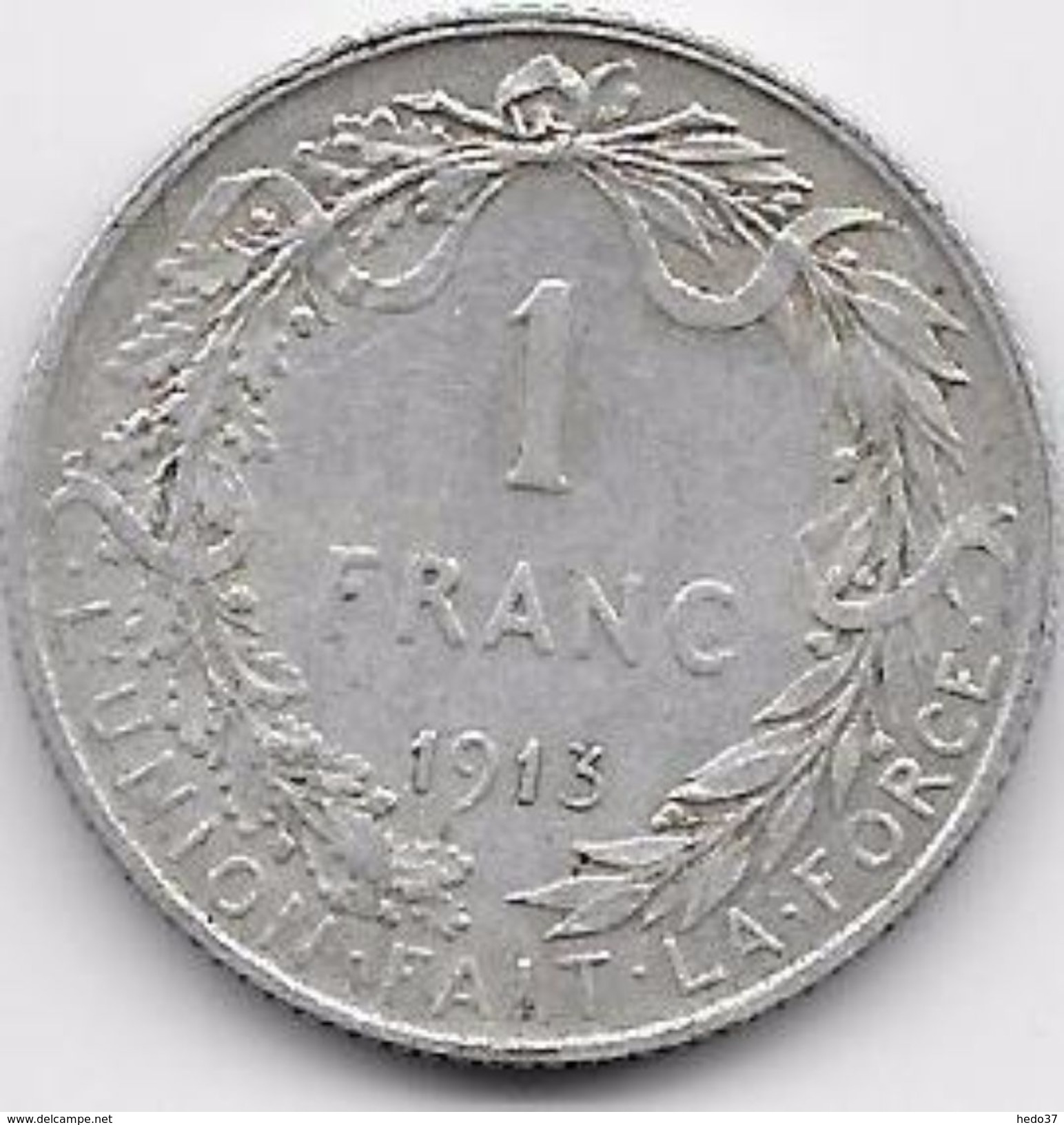 Belgique - 1 Franc 1913 - Argent - 1 Franco