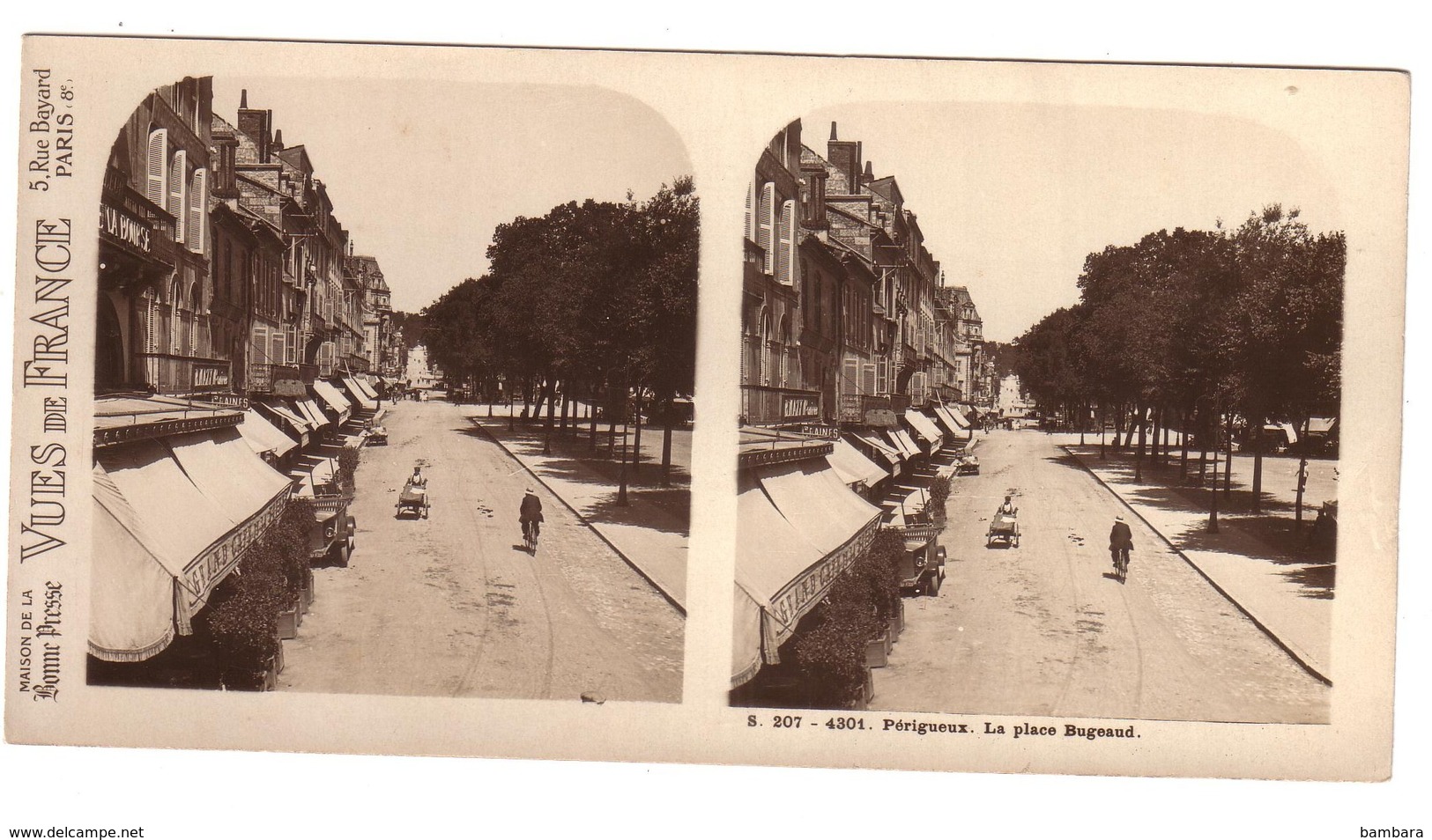 PERIGUEUX - Photo  Stéréoscopique -  La Place Bugeaud - Périgueux