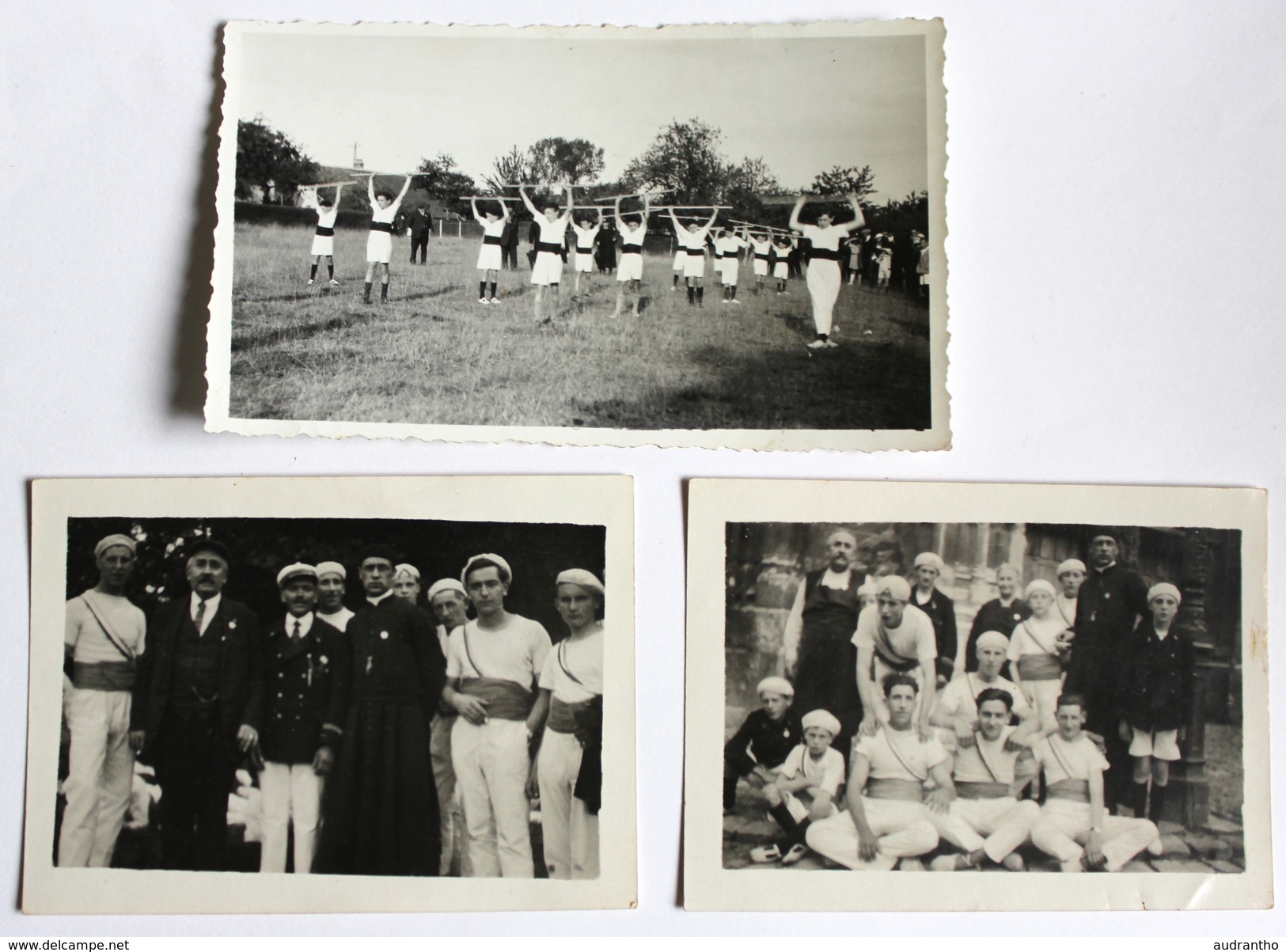 3 Photo Originale Argentan ? Religieux Enfants école Gymnaste Scouts - A Identifier