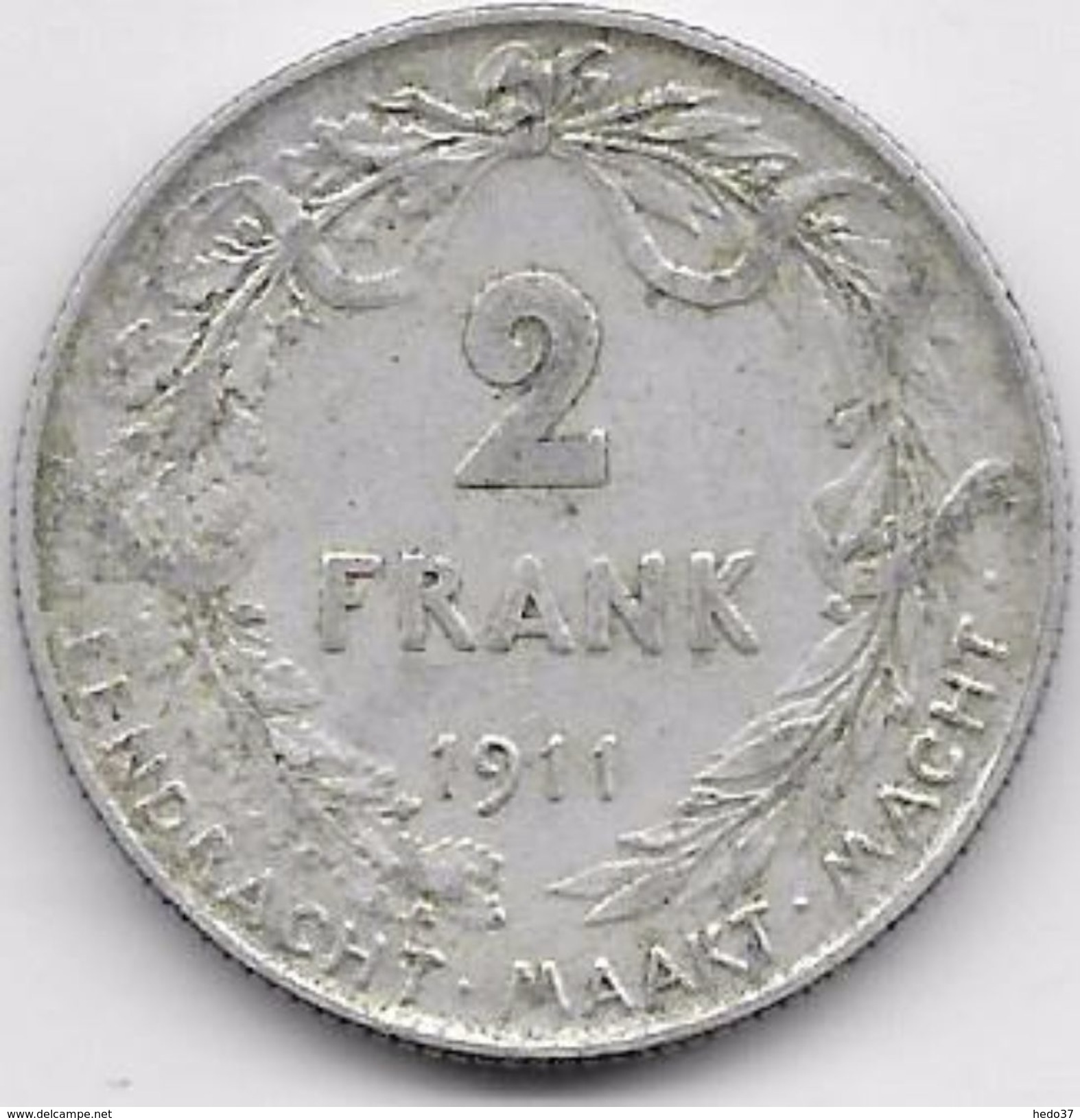 Belgique - 2 Francs 1911 - Argent - 2 Francs