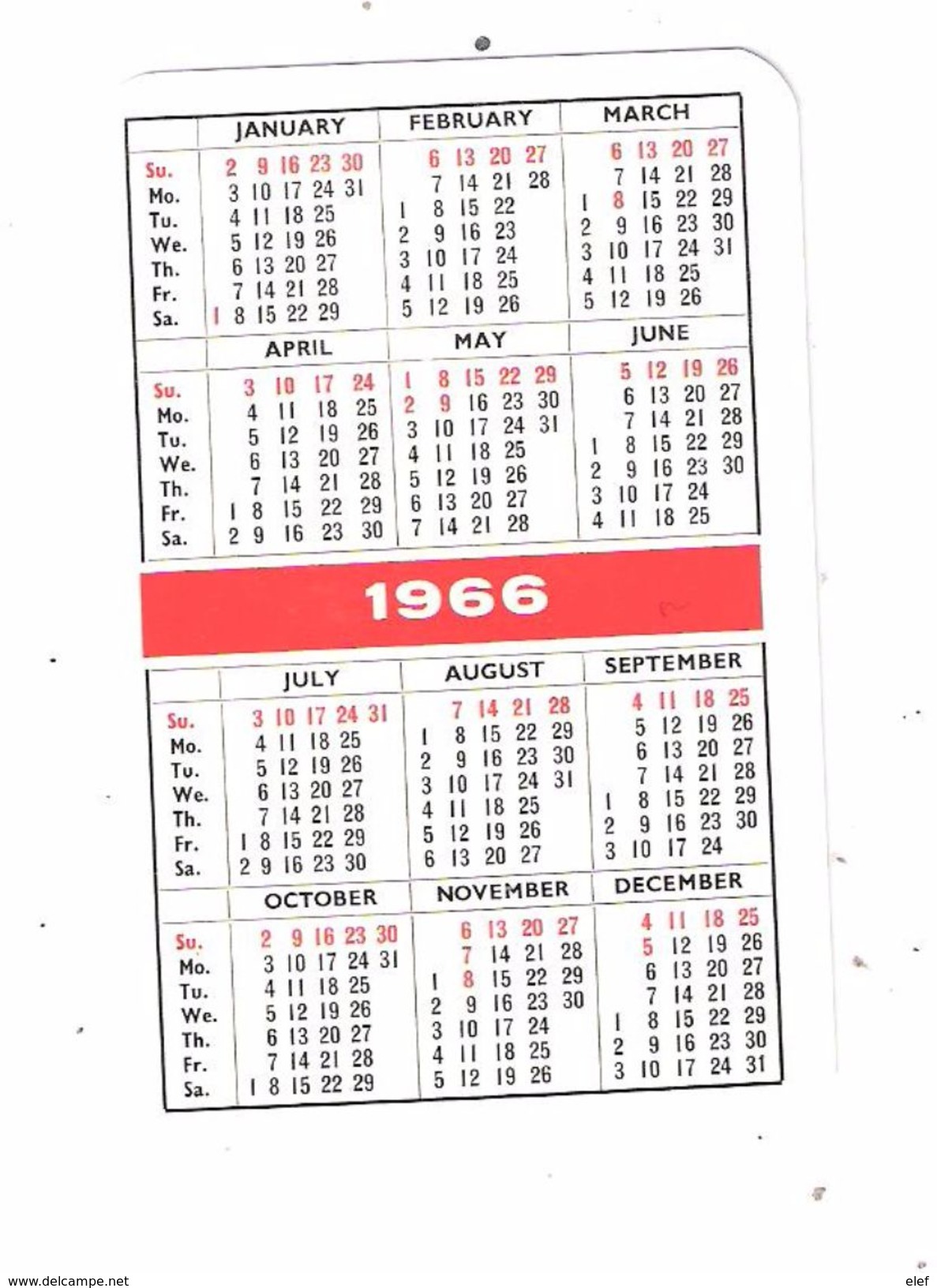 Petit CALENDRIER  Calendar Année 1966 Intourist ,Compagnie Aérienne Illustrée Folklore; Menestrel ; TB - Petit Format : 1961-70