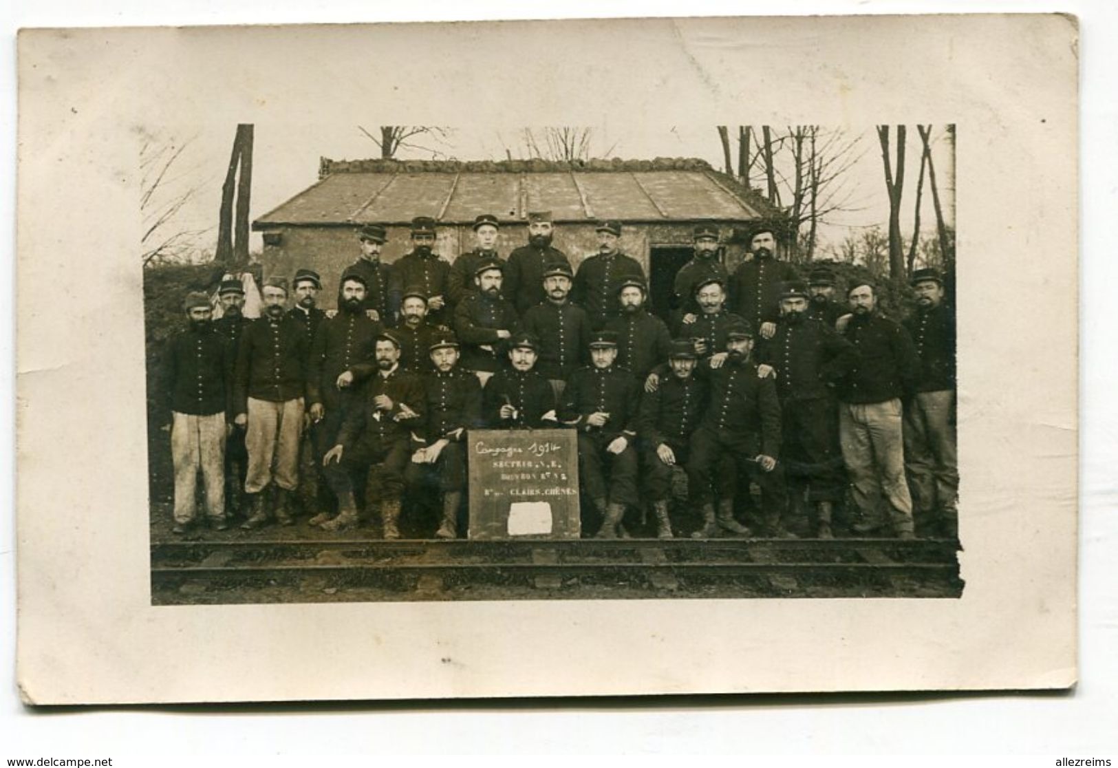 Carte Photo 1914 : Militaires  Guerre 14-18 Marqué Bouvron 54 Clairs Chênes  VOIR  DESCRIPTIF  §§§ - Other & Unclassified