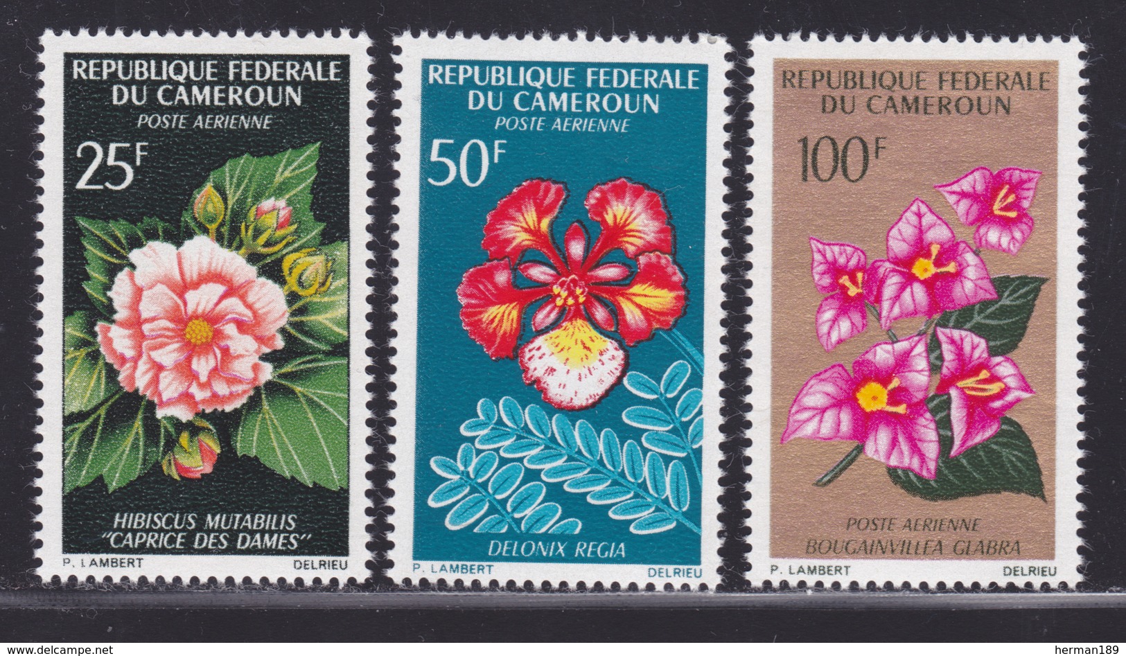 CAMEROUN AERIENS N°   81 à 83 ** MNH Neufs Sans Charnière, Fleurs, TB (D0930) - Cameroon (1960-...)