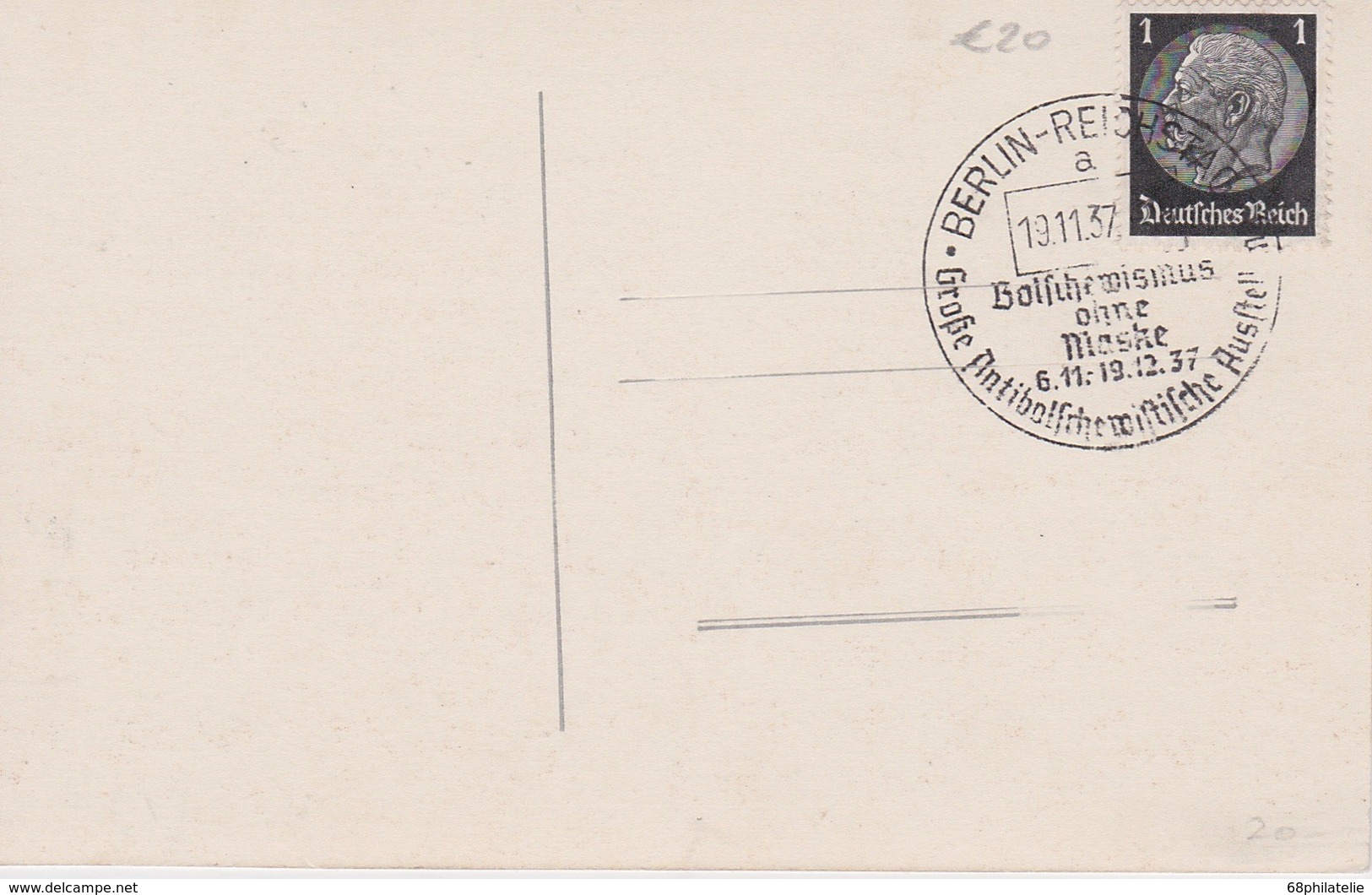 ALLEMAGNE 1937 BERLIN  CARTE POSTALE DE PROPAGANDE  HITLER-MUSSOLINI - Briefe U. Dokumente