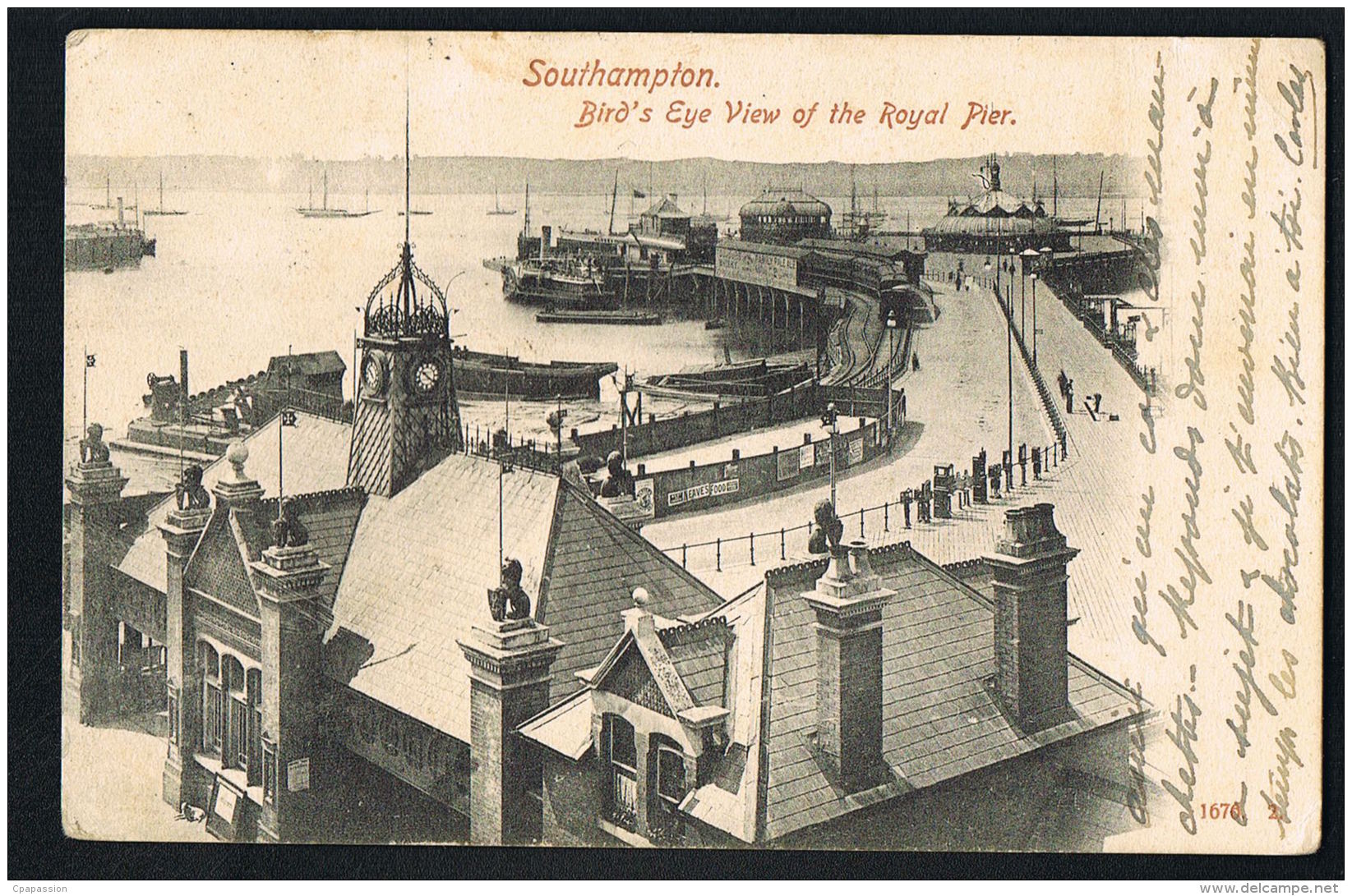 SOUTHAMPTON - Bird's Eye View Of The Royal Pier -  Voyagée 1907 -  Recto Verso-  Paypal Free - Southampton