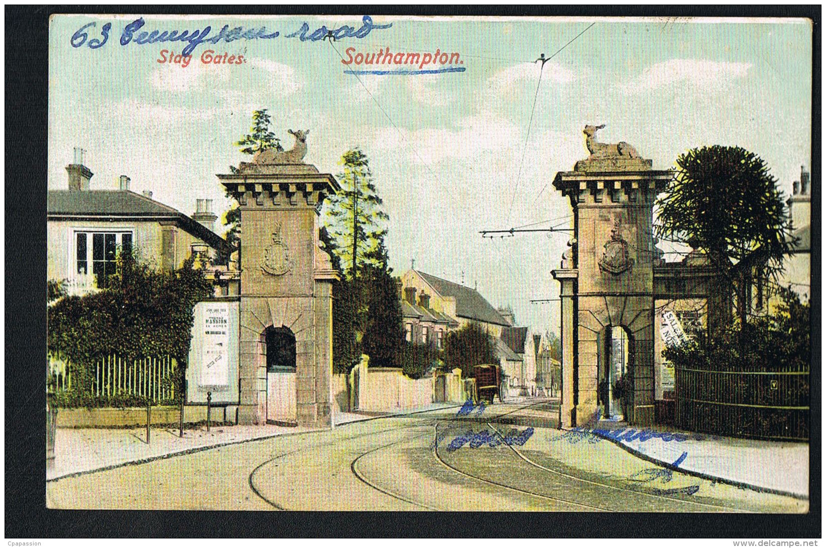 SOUTHAMPTON -Stag Gates -  Voyagée 1907-  Recto Verso-  Paypal Free - Southampton