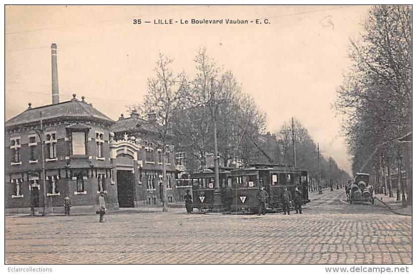 Lille      59          Boulevard Vauban . Tramways       (voir Scan) - Lille