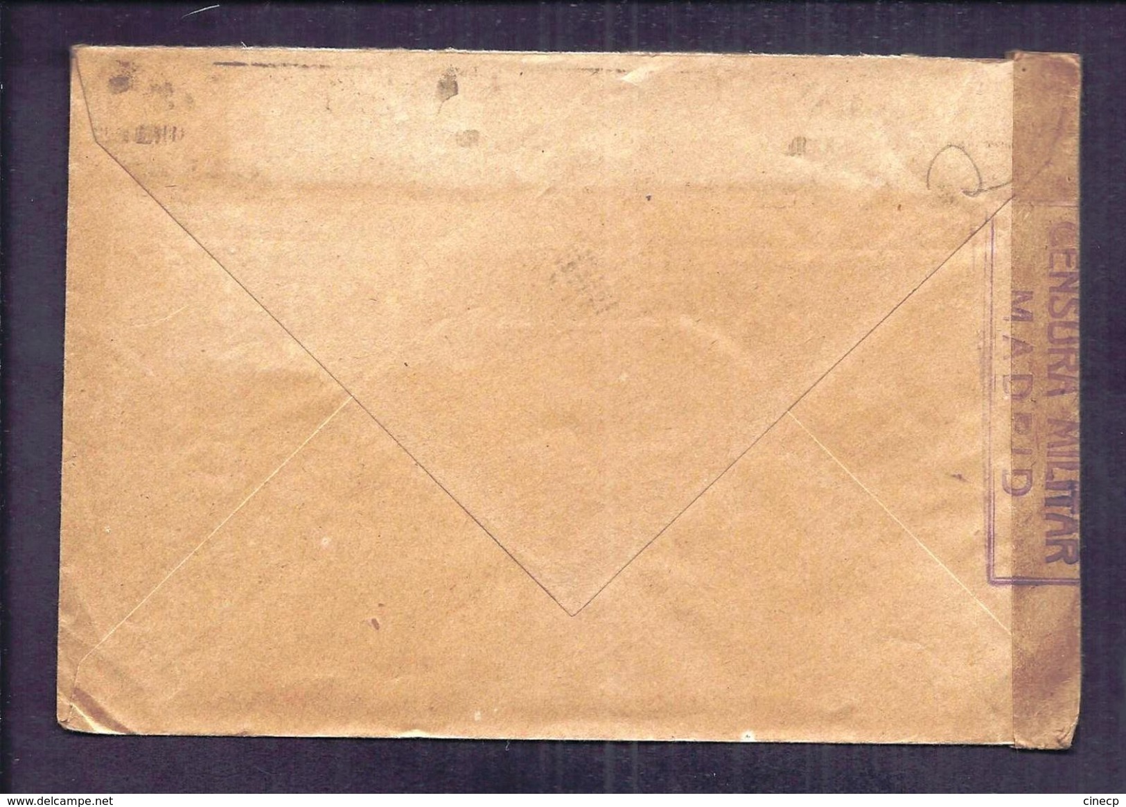 ENVELOPPE GUERRE ESPAGNE Cachet De Censure Militaire Madrid 1940 CENSURA MILITAR - Nationalists Censor Marks