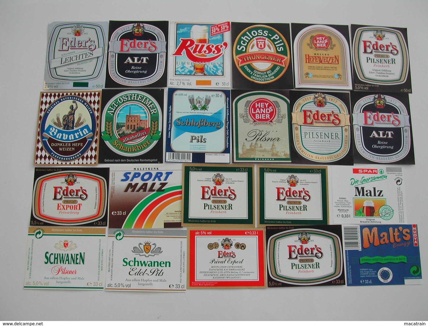 140 Beerlabels Eder's Familien Brauerei / Grossostheim - Bière