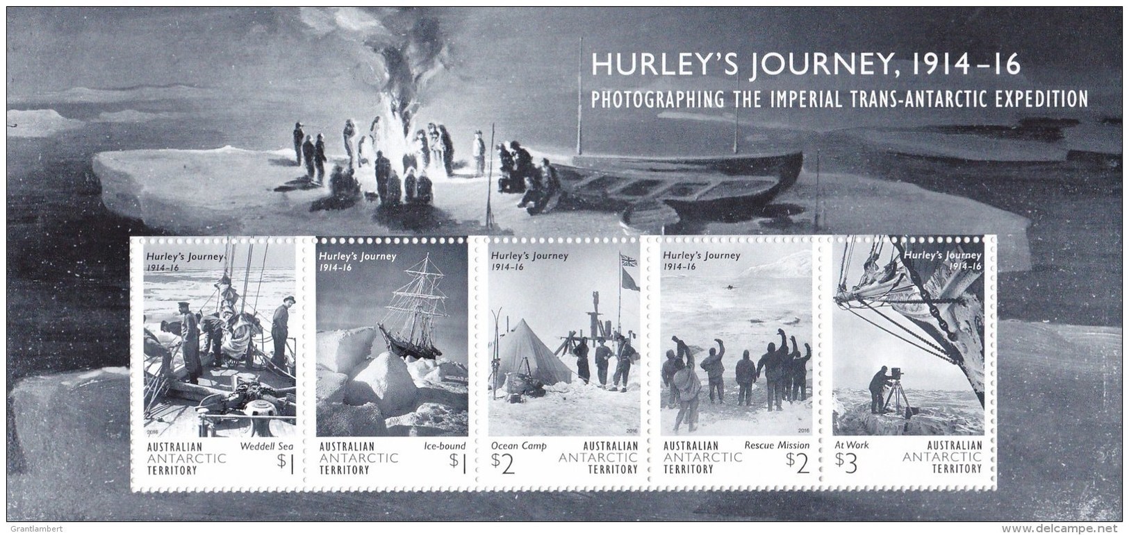 Australian Antarctic 2016 Hurley's Journey 1914-16 Minisheet MNH - Unused Stamps