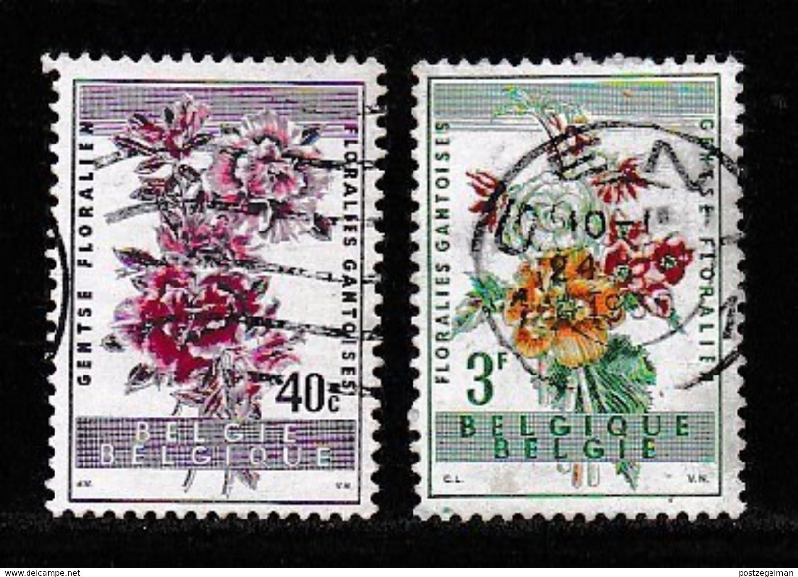 BELGIUM, 1960, Used Stamp(s), Flower Show,   MI 1179-1181, #10364, 2 Values Only - Used Stamps