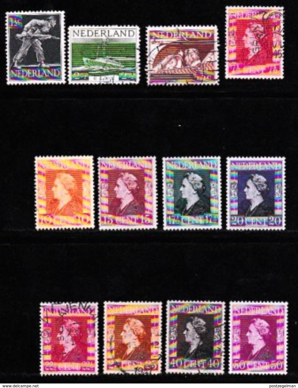 NEDERLAND 1944 Bevrijding Serie  428-442 Used 12 Values Only - Used Stamps