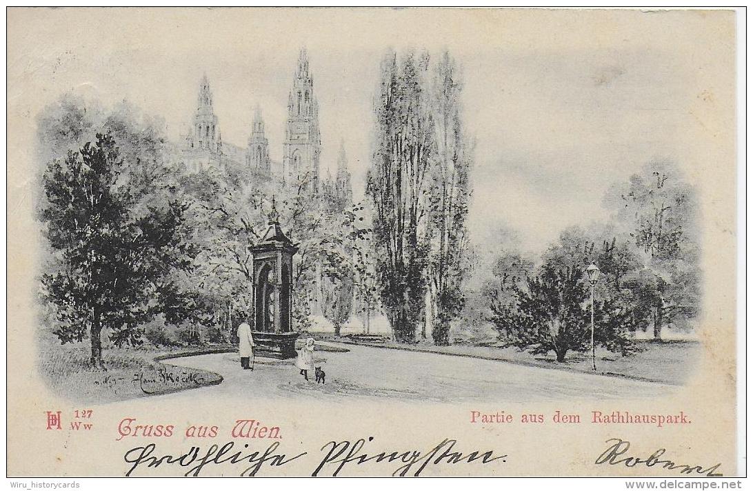 AK 0796  Gruss Aus Wien - Partie Aus Dem Rathhauspark Um 1899 - Wien Mitte