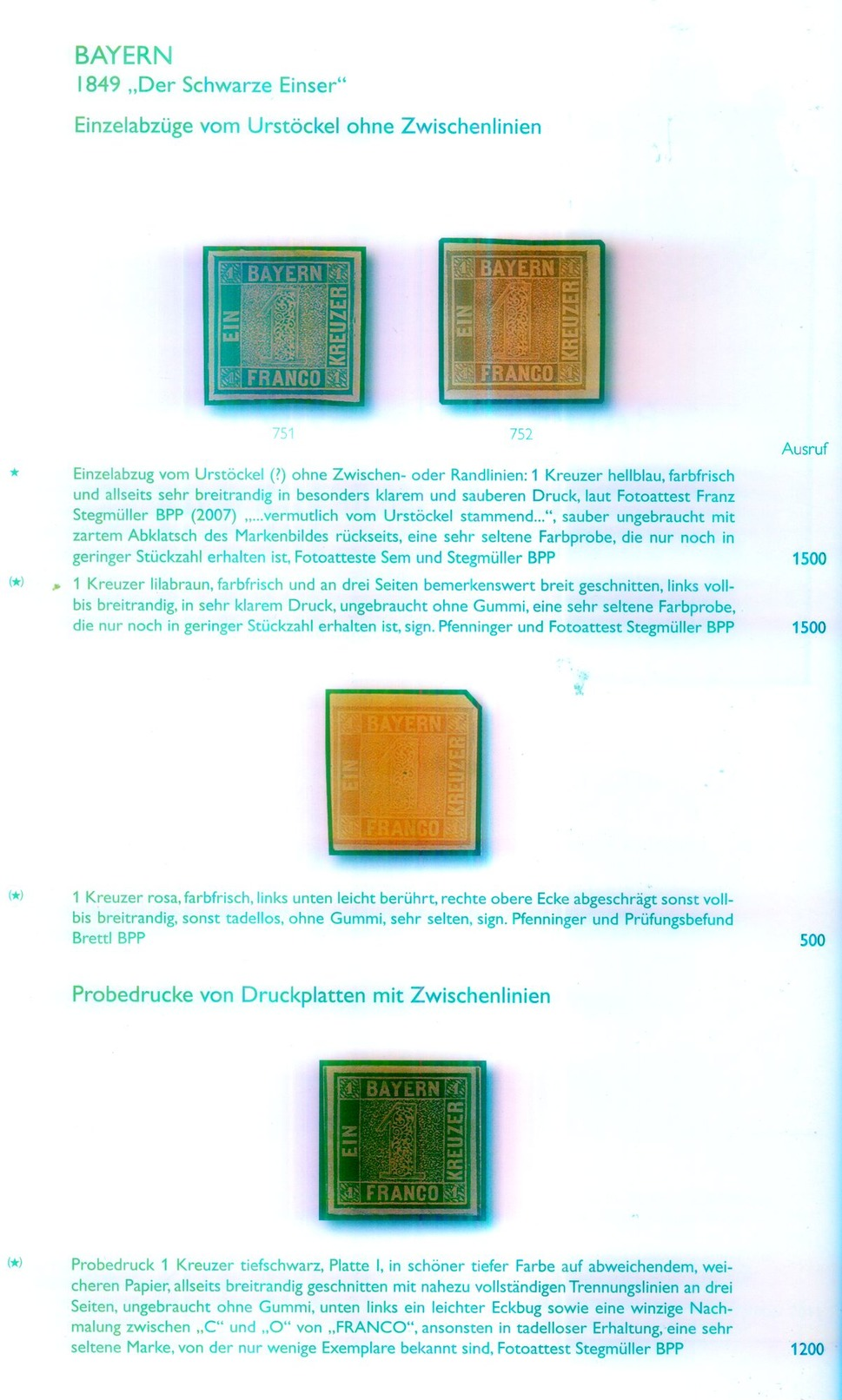 "Bayern - Der Schwarze Einser" Die Sammlung Gerschau - Köhler 213 - Catalogues For Auction Houses