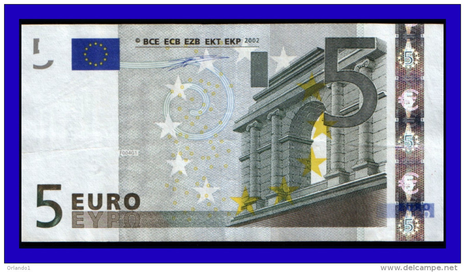 5 EURO "N"AUSTRIA Firma DUISENBERG  F004 G1  CIRCULATE SEE SCAN!!!!!! - 5 Euro