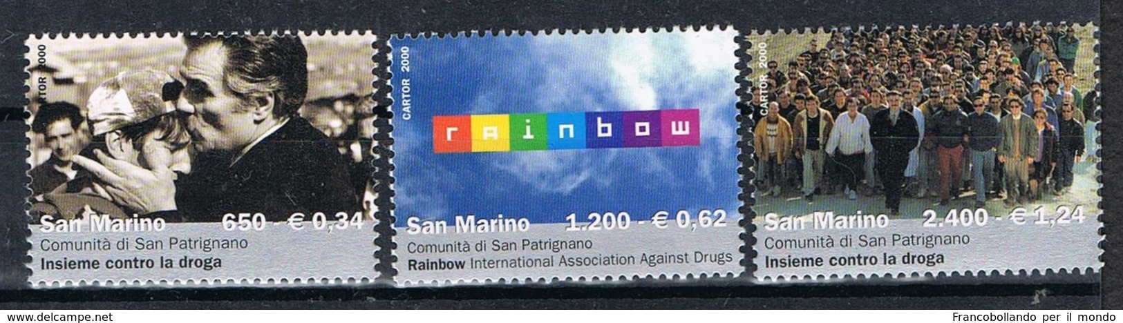 2000 SAN MARINO SET  RAINBOW INSIEME CONTRO LA DROGA   MNH ** MINT - Nuovi