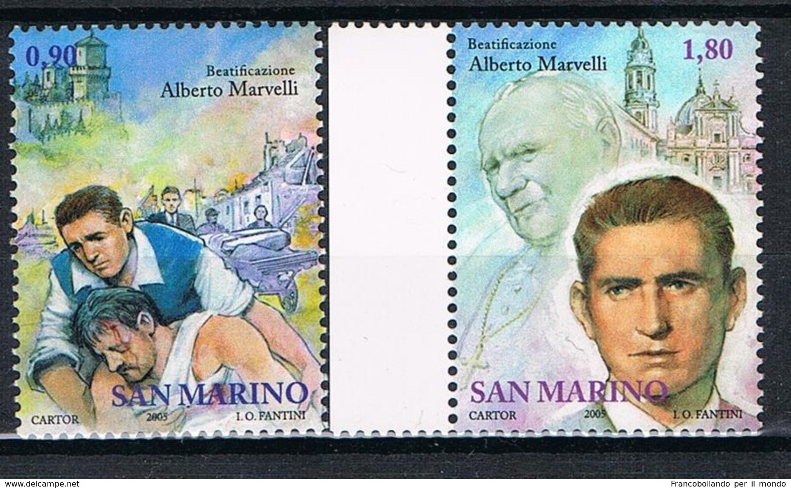 2005  SAN MARINO SET BEATO ALBERTO MARVELLI MNH ** MINT - Nuovi