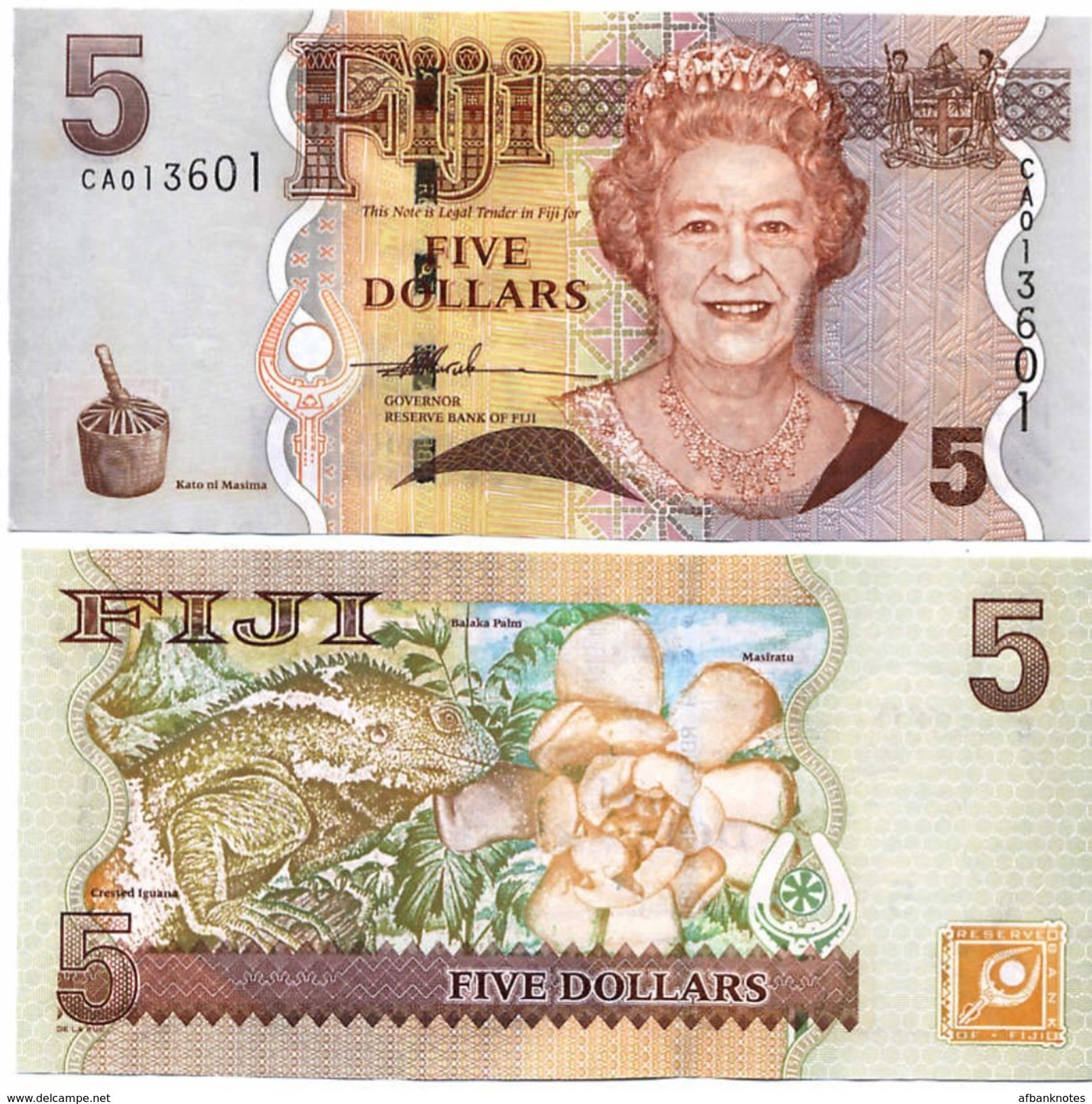 FIJI      5 Dollars     P-110a      ND (2007)     UNC - Figi