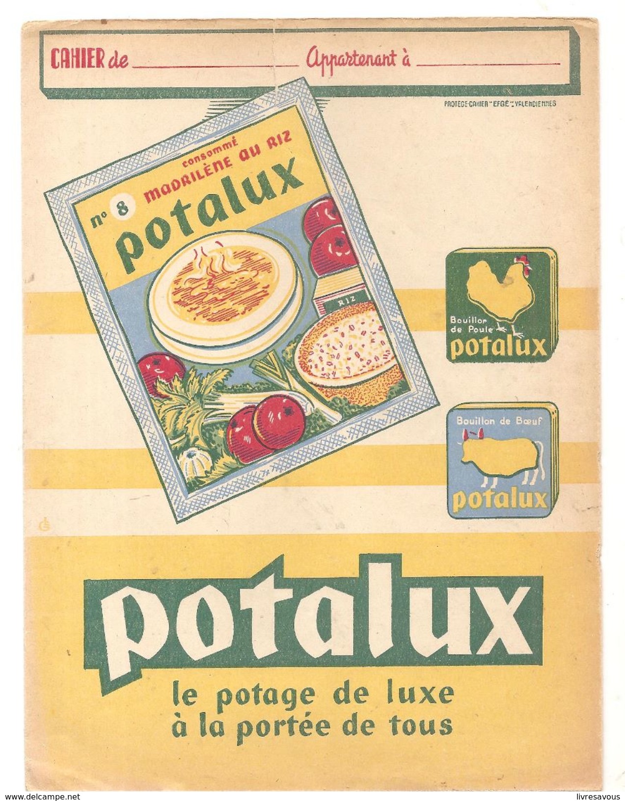 Protège Cahier POTALUX Le Potage De Luxe à La Portée De Tous - Sopas & Salsas