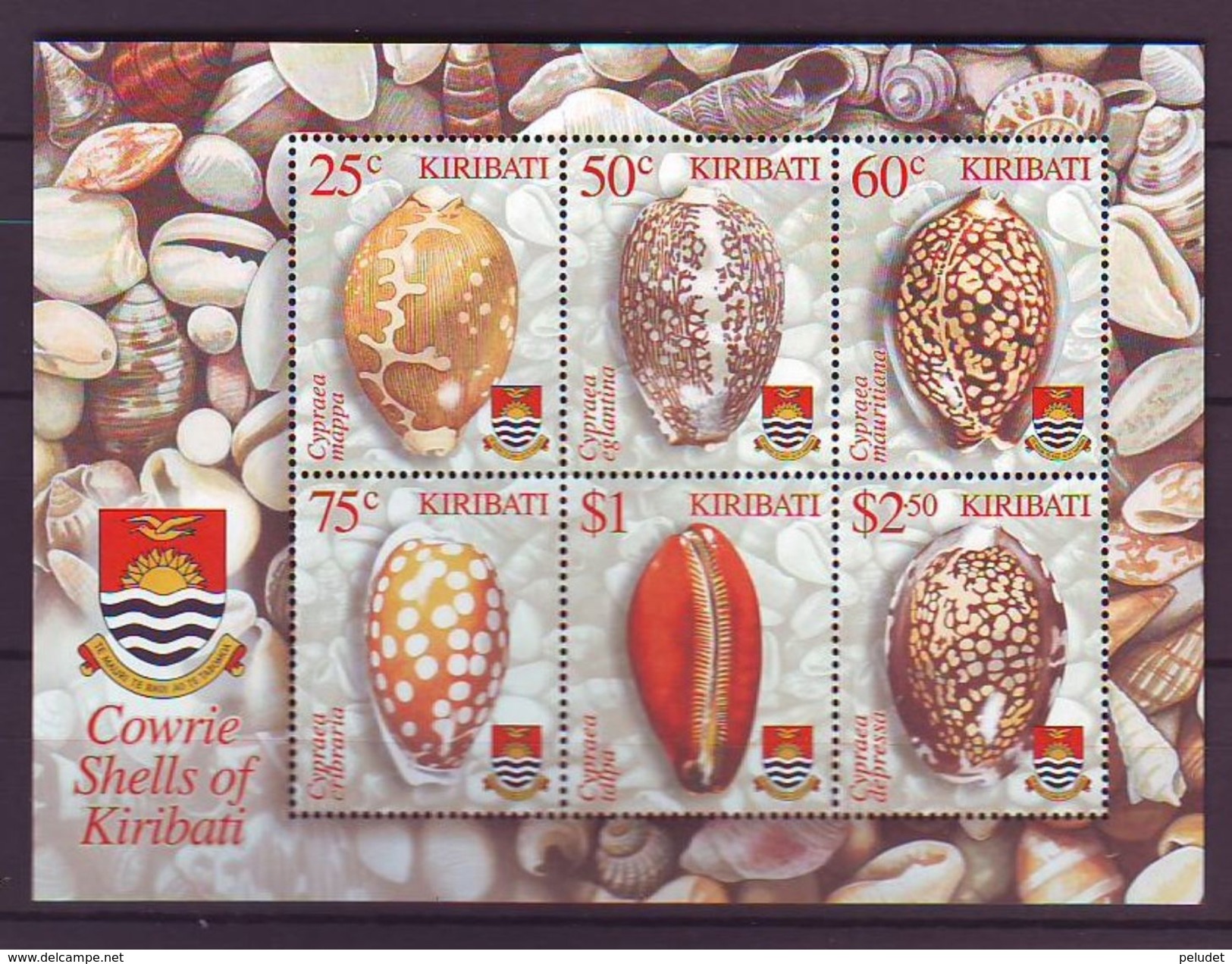 Kiribati, 2003 Cowrie Shells Of Kiribati S/s - MNH, Mi BL48, Sn 824a, Yt BF40, Sg MS673 - Kiribati (1979-...)