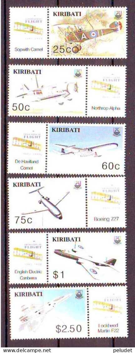 Kiribati, 2003 The 100th Anniversary Of The Powered Flight 6v - MNH, Mi 898Zf-903ZF, Sn 828-33 - Kiribati (1979-...)