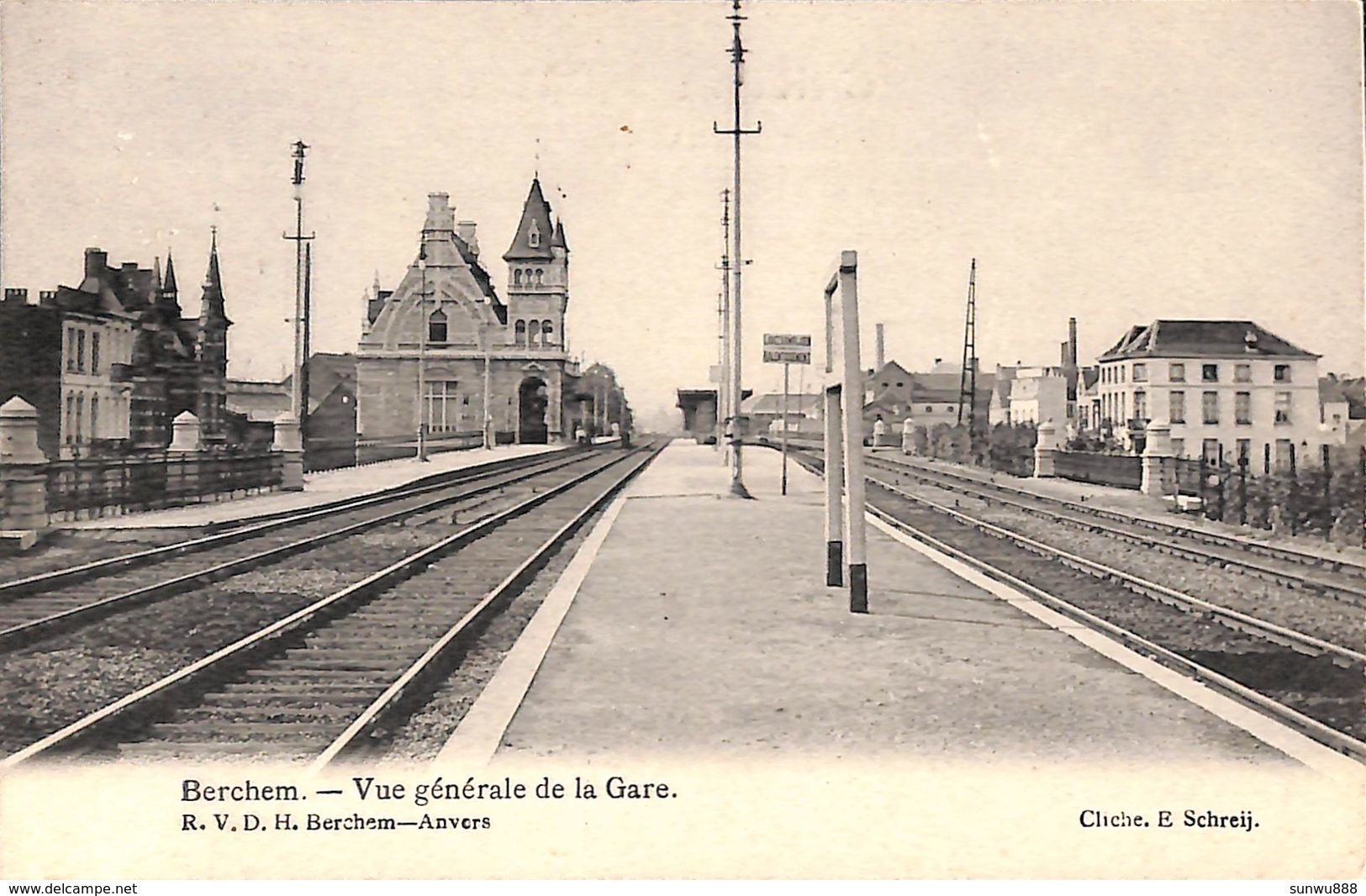 Berchem - Vue Générale De La Gare (R V D H, Cliché Schreij) - Antwerpen