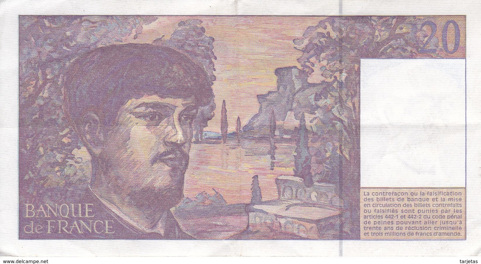 BILLETE DE FRANCIA DE 20 FRANCS DEL AÑO 1997 SERIE W.057  (BANKNOTE) CLAUDE DEBUSSY - 20 F 1980-1997 ''Debussy''