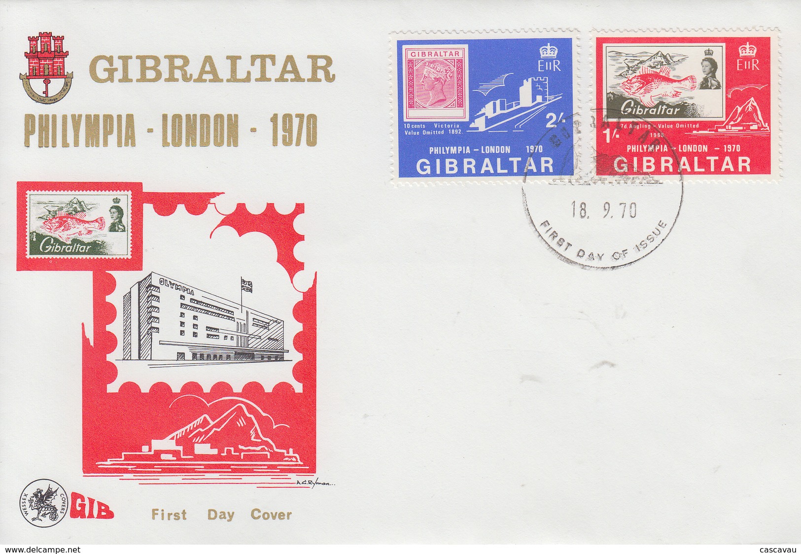 Enveloppe  FDC  1er  Jour   GIBRALTAR     Exposition  Philatélique  PHILYMPIA    à   LONDRES    1970 - Gibraltar
