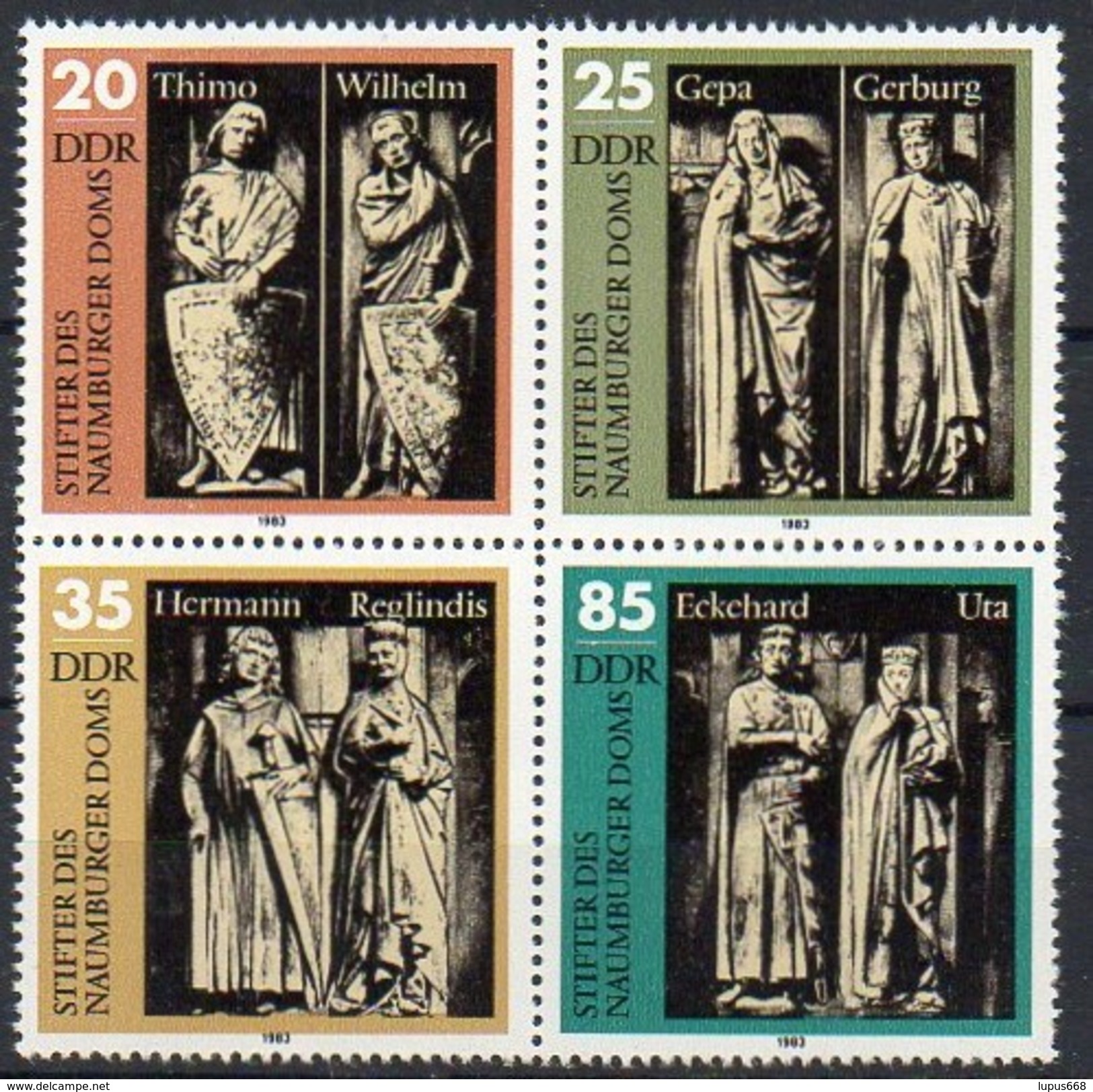 DDR 1983  MiNr. 2808/ 2811  **/ Mnh  Stifterfiguren Des Naumburger Doms , Zusammendruck - Unused Stamps