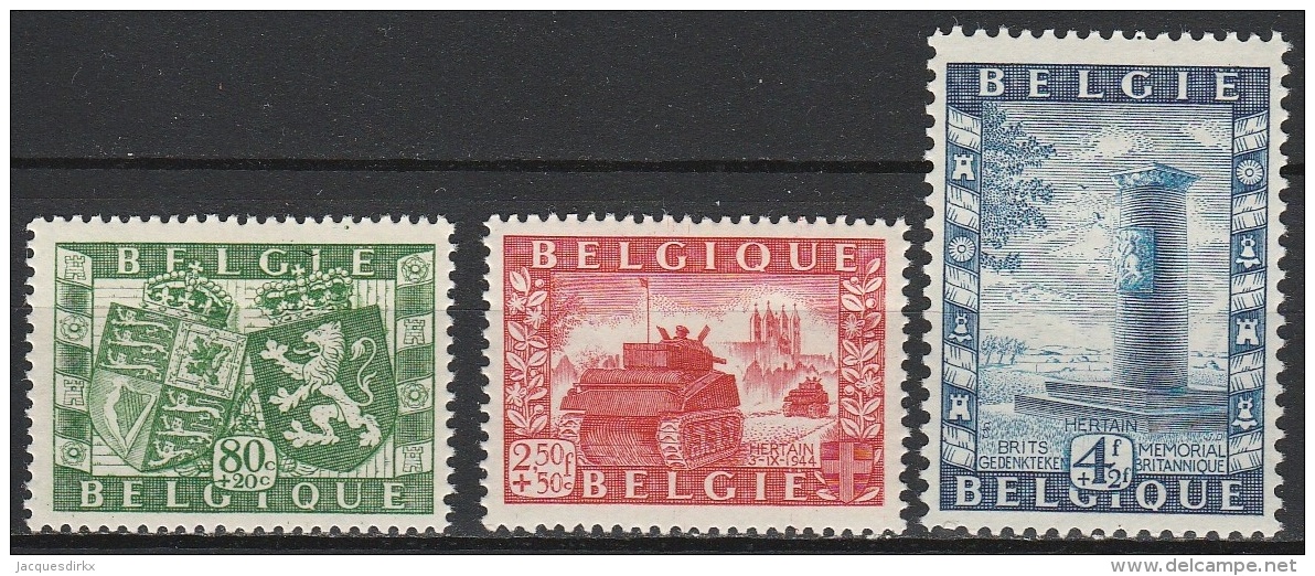 Belgie  .      OBP    .    823/825     .      **     .     Postfris ZONDER Charnier . / . Neuf SANS Charniere - Ongebruikt