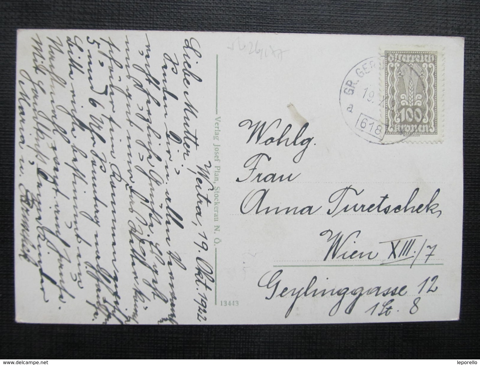 AK WEITRA B. Gmünd Bahnpost Zugstempel Gross Gerungs ... 1922// D*28803 - Weitra