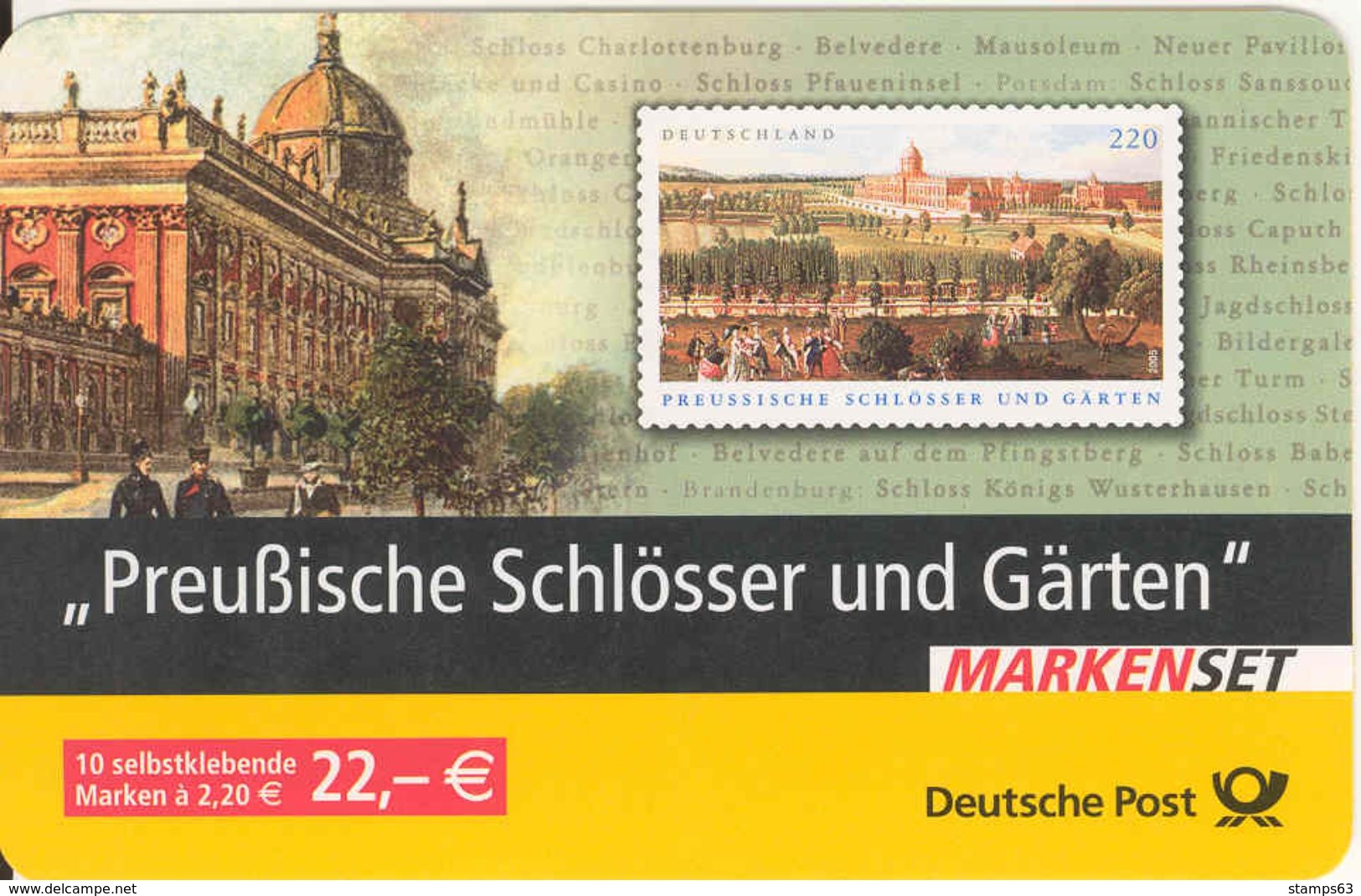 GERMANY BUND, 2005, Markenheftchen / Booklet MH 59 I, Castles And Gardens Of Prussia - Autres & Non Classés