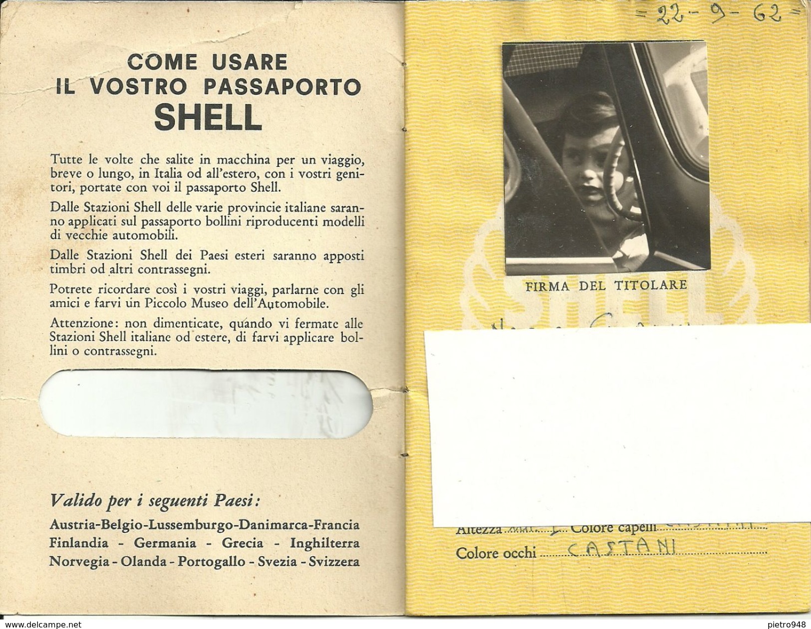 Shell "Passaporto Per Ragazzi" Anno 1962, Composto Di 12 Pagine - Advertising