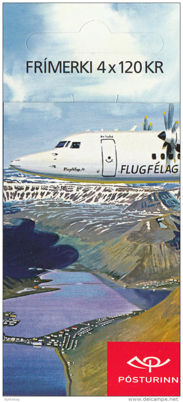 Iceland 2009 Booklet Of 4 Scott #1164c Boeing 757, Fokker 50 Civil Aviation - Carnets