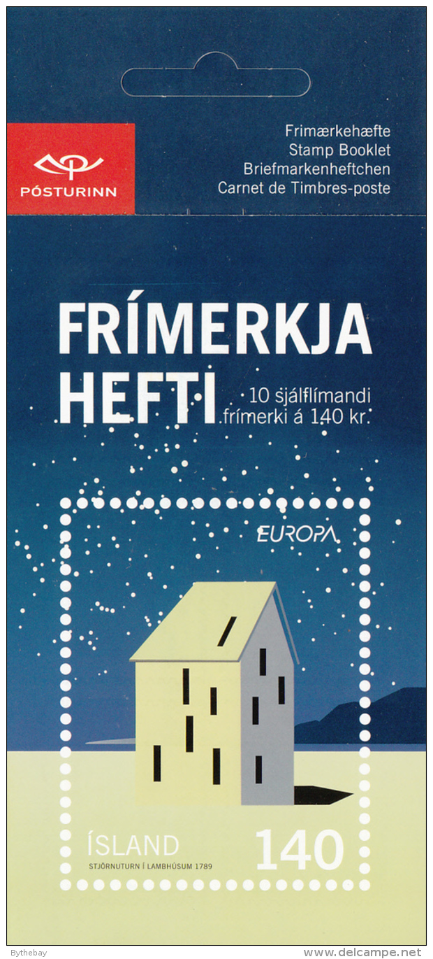 Iceland 2009 Booklet Of 10 Scott #1172a 140k Observatory At Night EUROPA - 2009