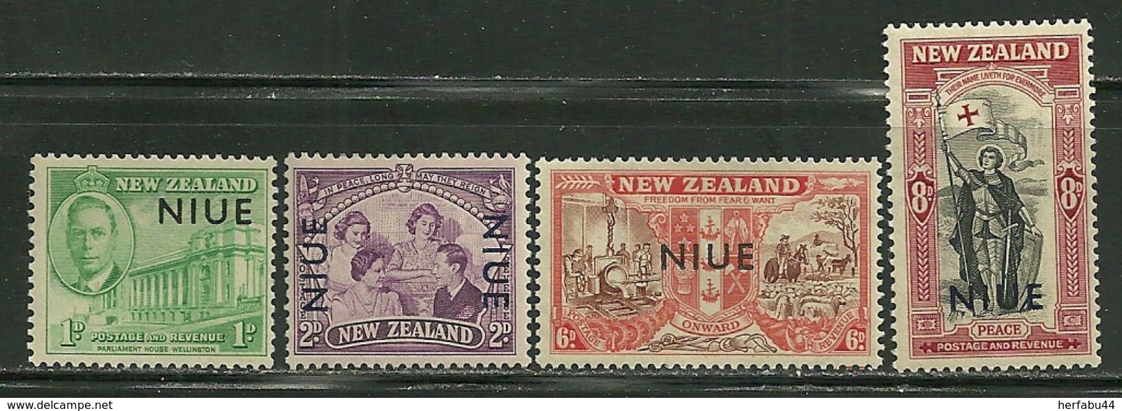 Niu       Overprinted      Set     SC# 90-93    Mint - Niue