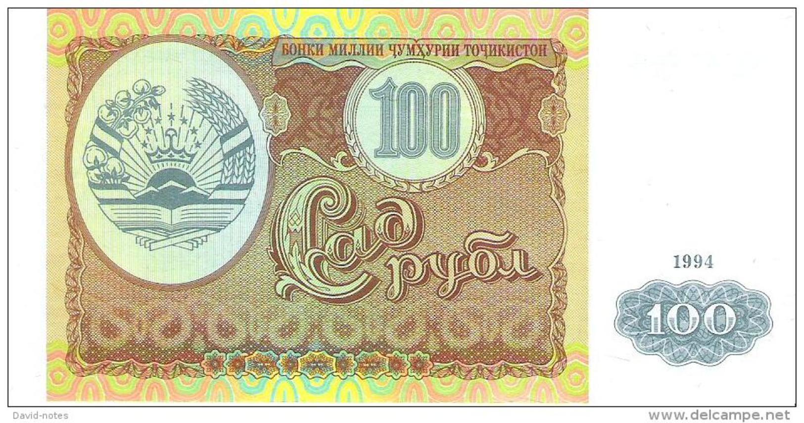 Tajikistan - Pick 6 - 100 Rubles 1994 - Unc - Tadjikistan