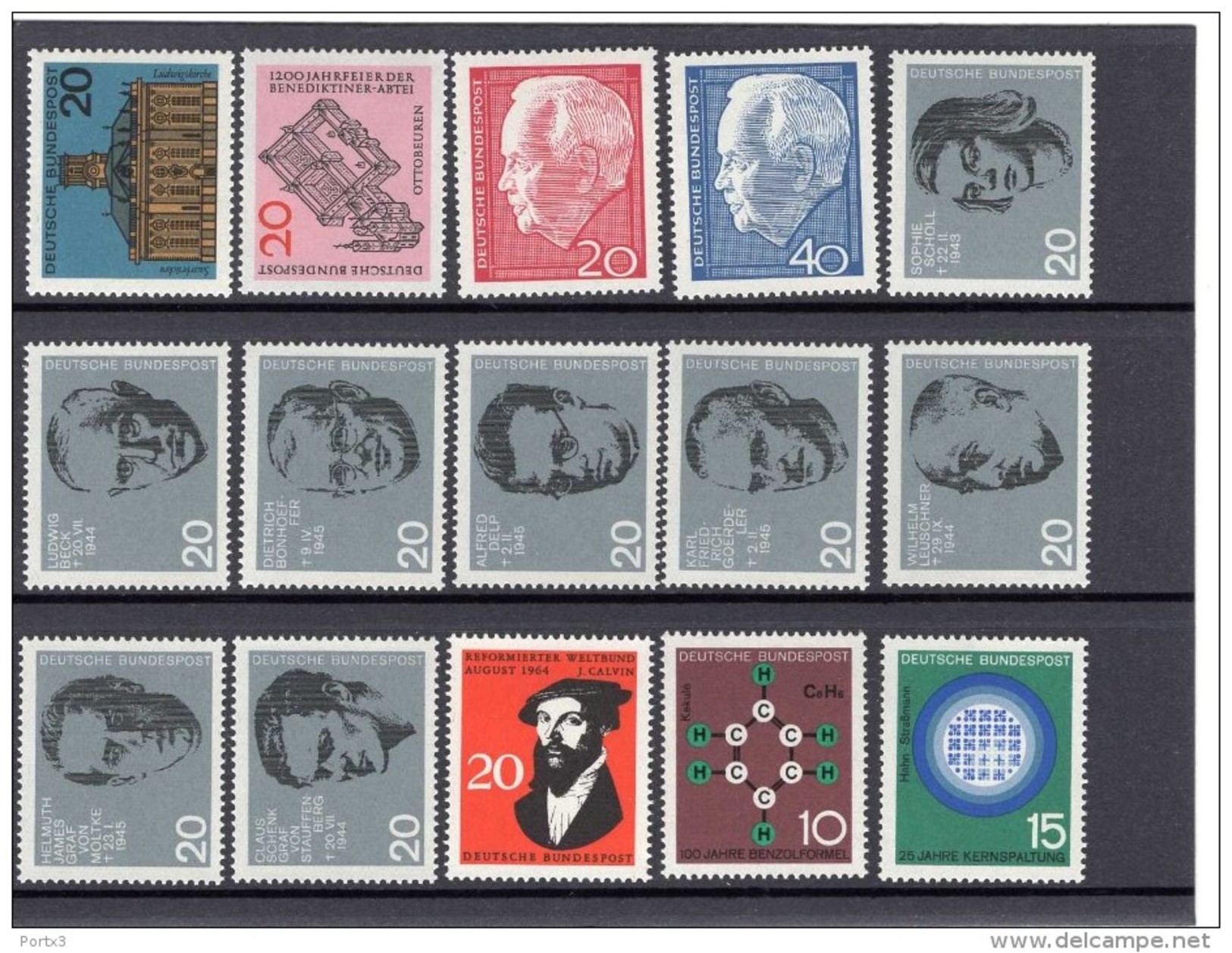 Bund Komplettes Jahr 1964 /  Year 1964 Nr. 412 - 461 MNH Postfrisch ** - Ungebraucht