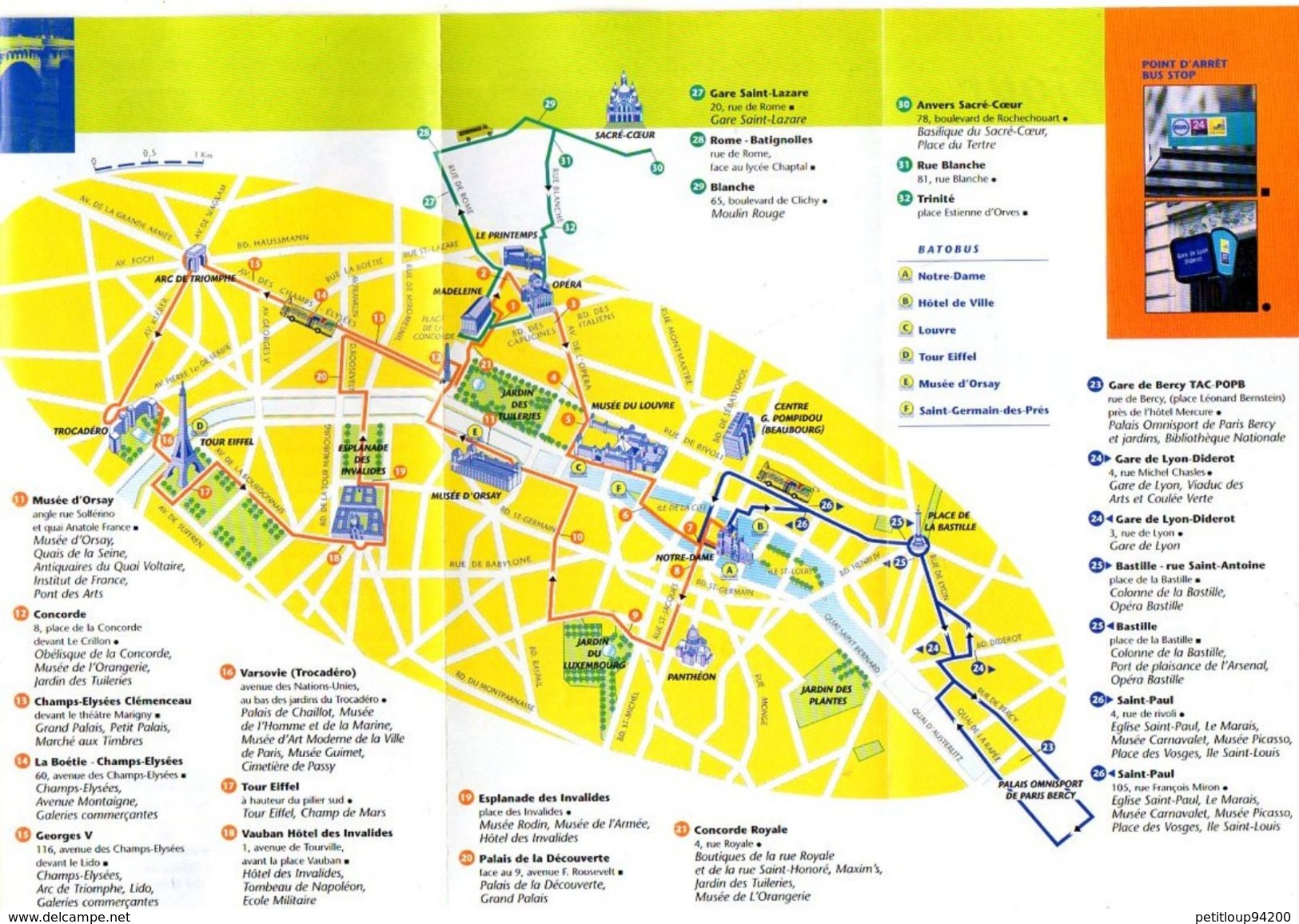 PLAN RESEAU  PRINTEMPS  RATP Open Tour MAI 1998 - Europe