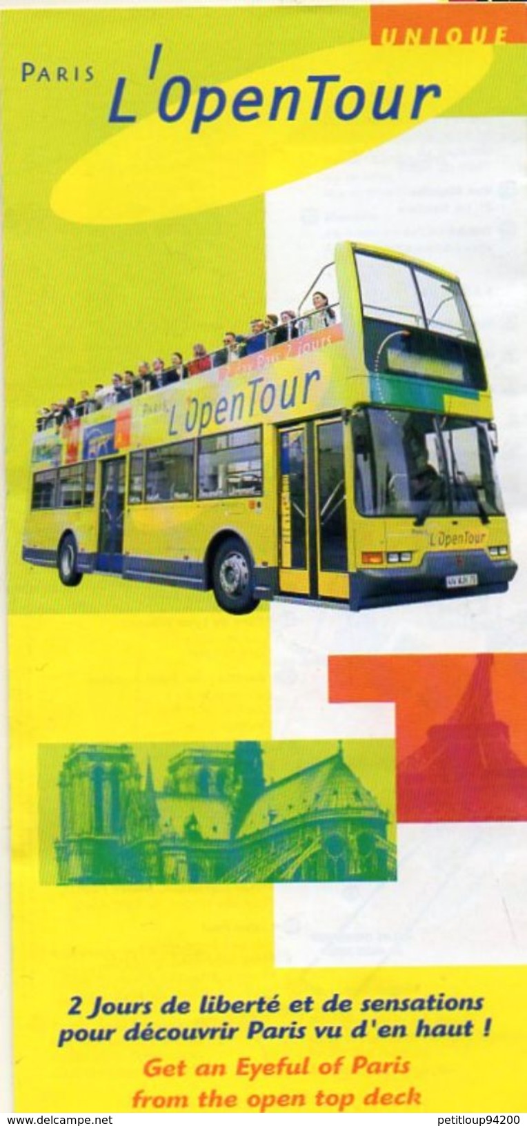 PLAN RESEAU  PRINTEMPS  RATP Open Tour MAI 1998 - Europe