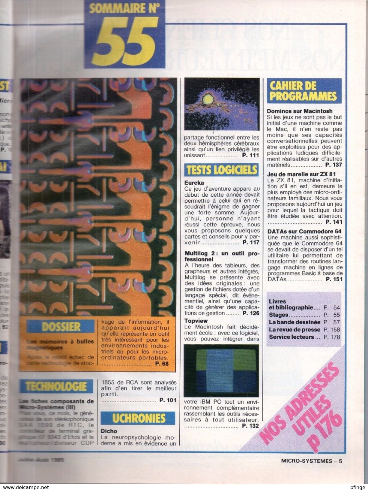 Micro-systèmes N°55 , Juillet 1985 - Informatique