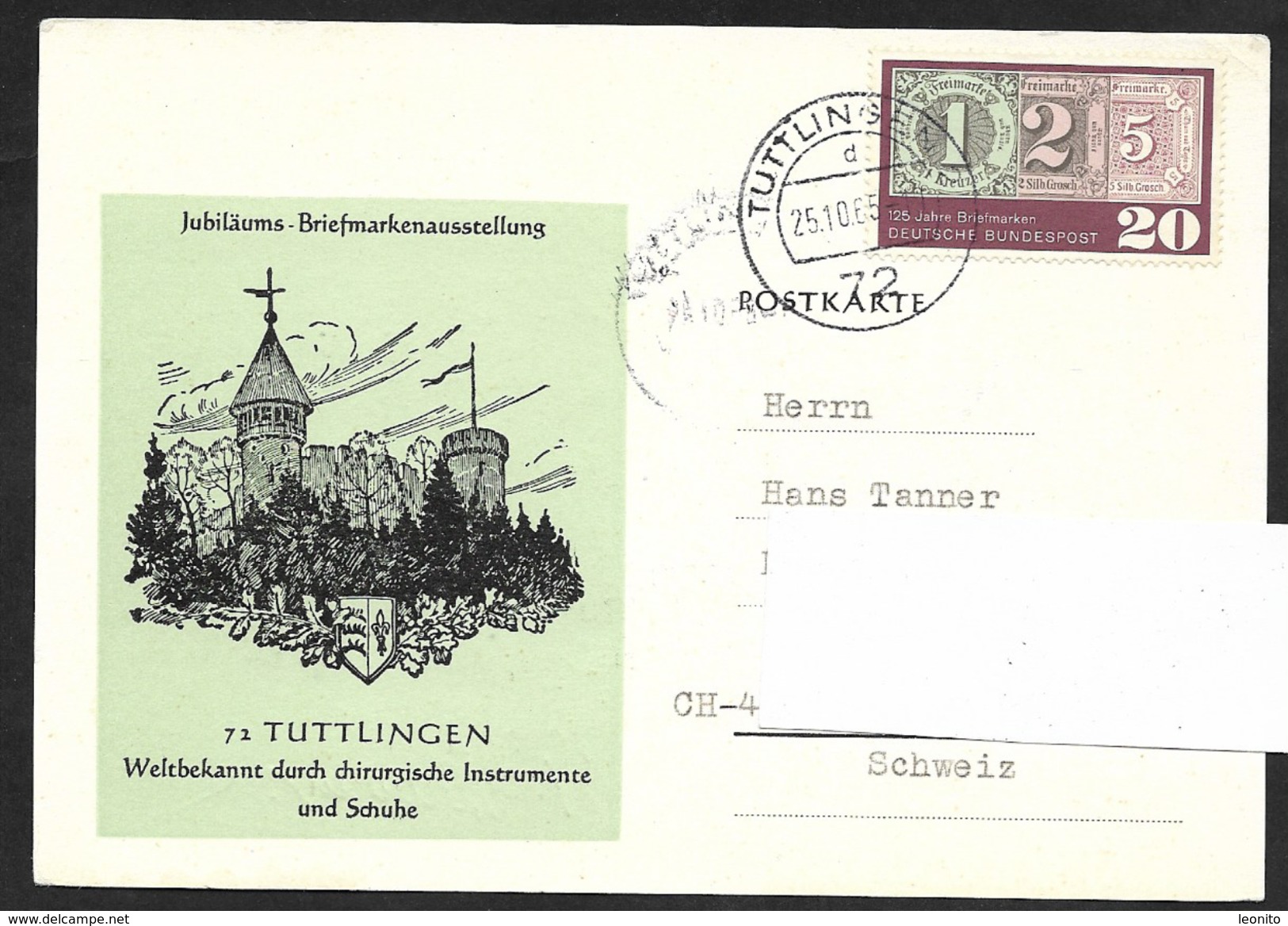 TUTTLINGEN Jubiläums-Briefmarkenausstellung Chirurgische Instrumente Und Schuhe 1965 - Tuttlingen