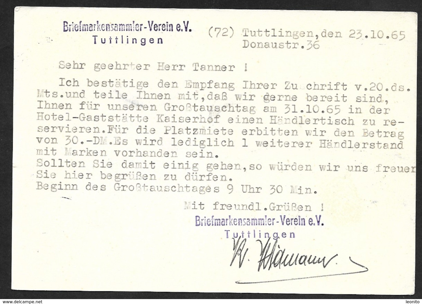 TUTTLINGEN Jubiläums-Briefmarkenausstellung Chirurgische Instrumente Und Schuhe 1965 - Tuttlingen